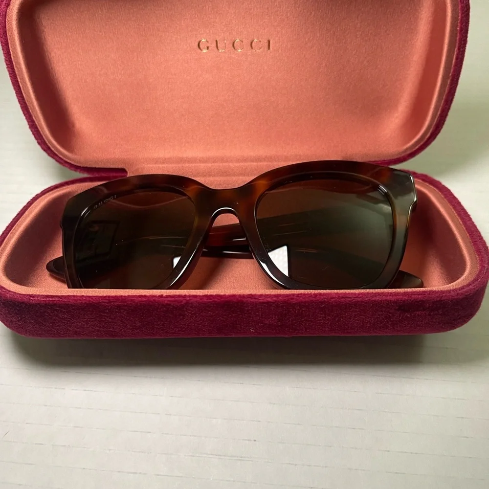 GUCCI SUNGLASSES GG 0029SA 002 HAVANA/BROWN - Picture 2 of 13